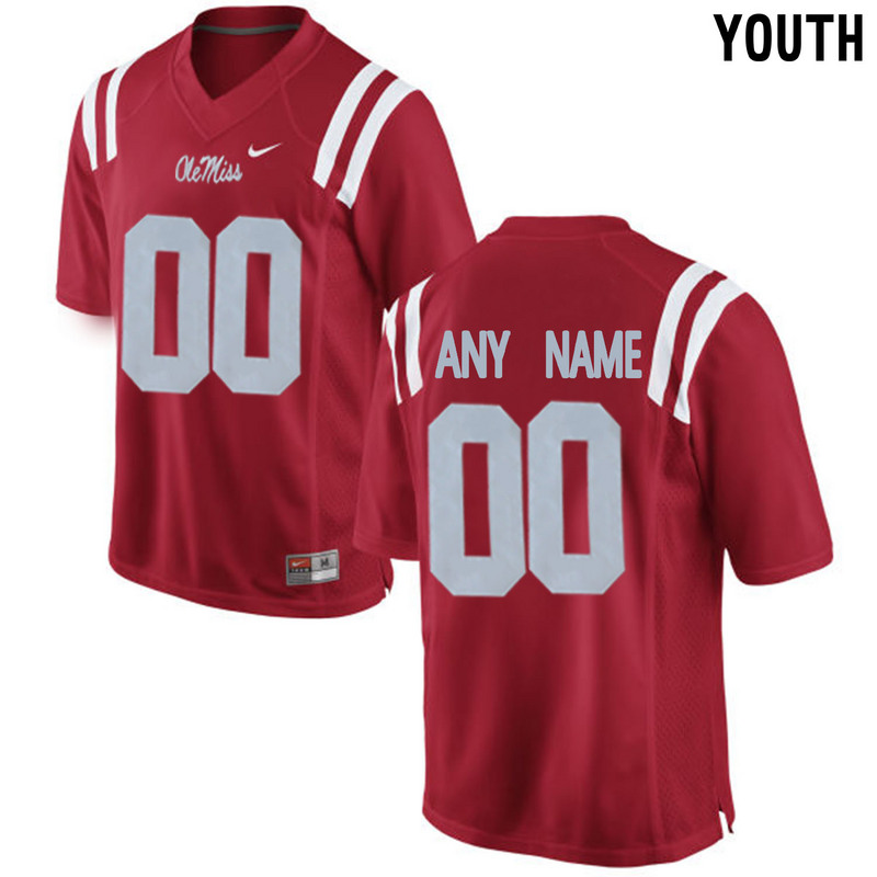 Youth Ole Miss Rebels Customized College Alumni Football Limited Jersey  Red->customized ncaa jersey->Custom Jersey